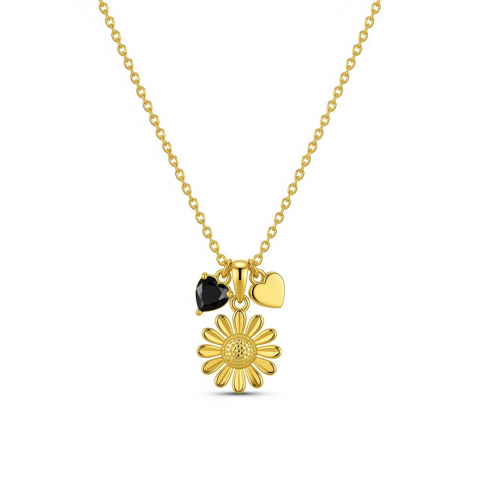 Custom Birthstone Flower Necklace - Personalized Birth Month Flower Necklace, Women's Custom Birthstone Charm Necklace