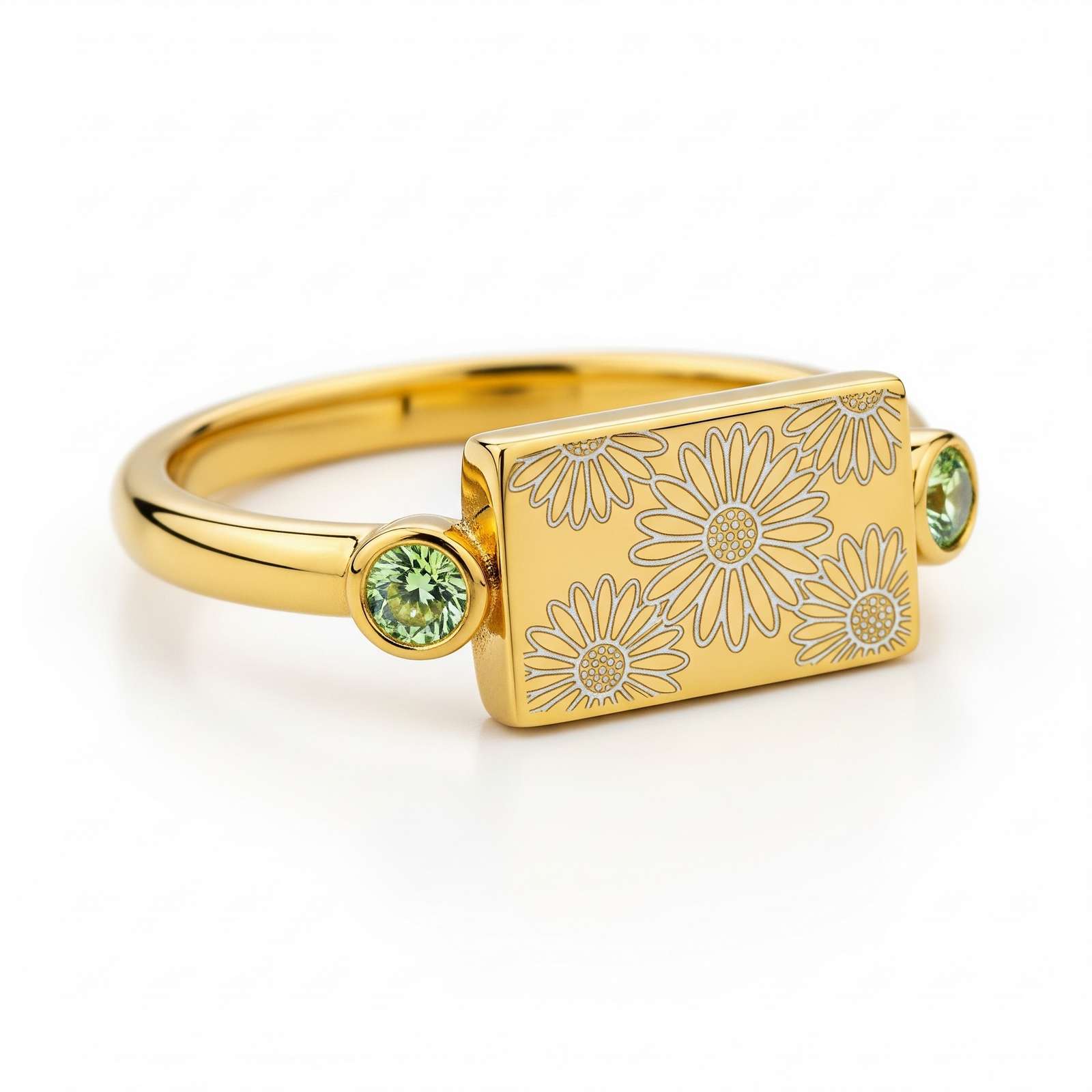 Dainty Birth Flower Ring - Customized Stainless Steel Keepsake Ring for All 12 Months