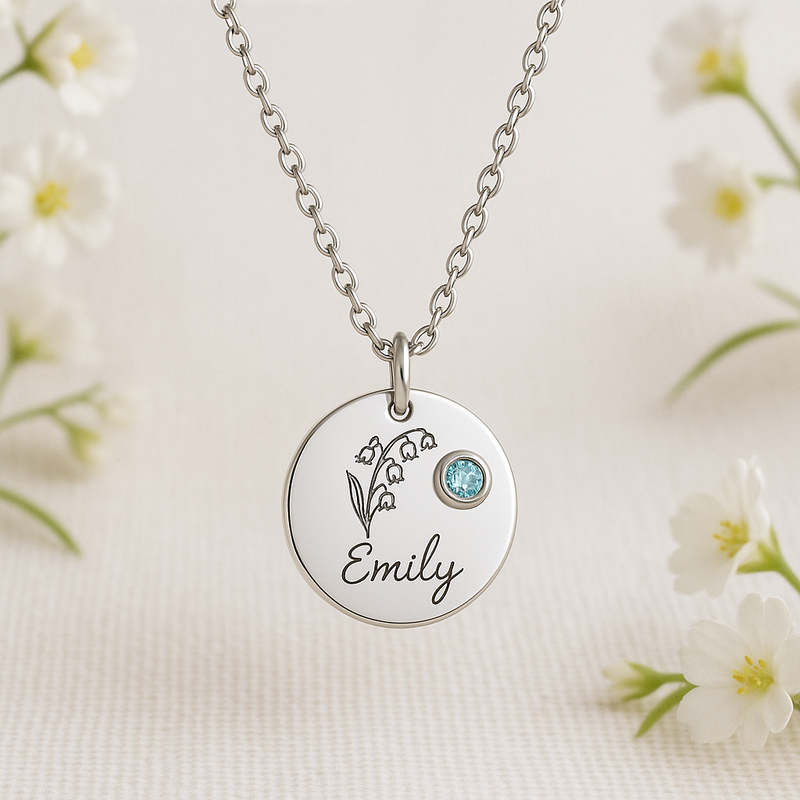Dedicated Women’s Gift Custom Birth Month Flower Necklace: Boost Your Jewelry Brand with Custom Floral Birthstone Pendants