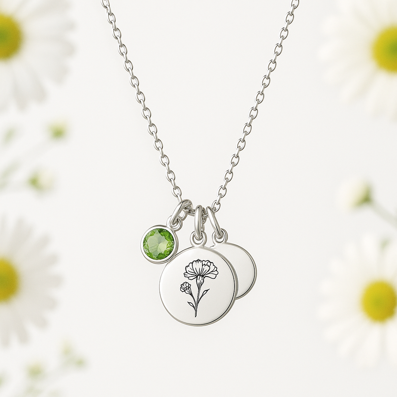 Boost Your Brand with Dedicated Women's Birthstone Charm Necklaces: Custom Birth Flower Jewelry for Her at Wholesale MOQ