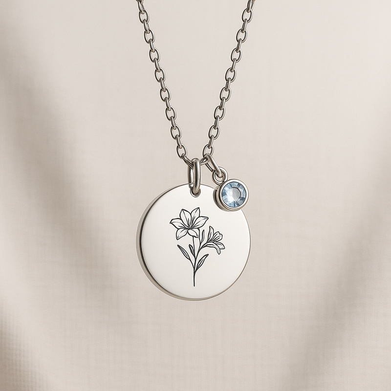 Custom Birth Flower Birthstone Necklace: Boost Your Jewelry Business with Trend-Driven Personalized Women's Gift Pendants