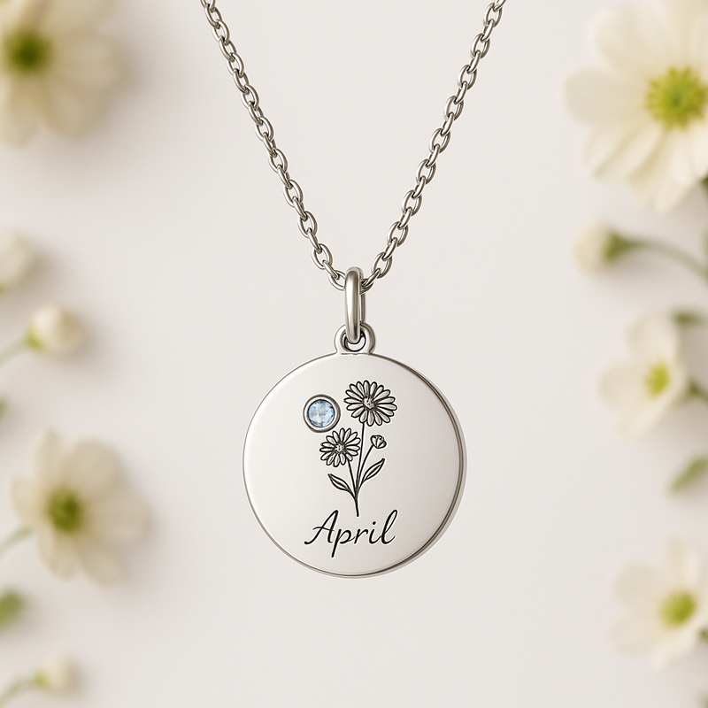 Dedicated Women’s Birthstone Necklace: Custom Flower Birth Month Charm Designs for Personalized Women’s Gift Jewelry in OEM/ODM Stainless Steel Manufacturing