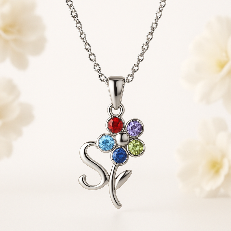 Custom Birthstone Flower Necklace: Boost Sales with Trendy, Personalized Women’s Gift Jewelry in Wholesale Stainless Steel