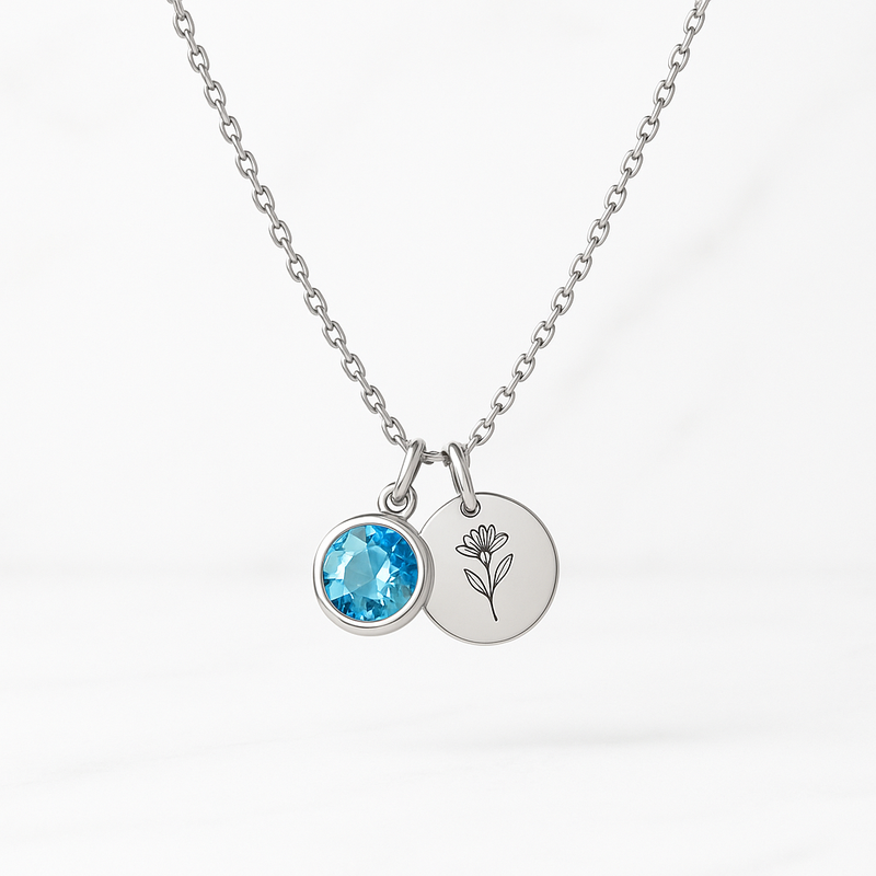 Boost Business with Dedicated Women's Birthstone Necklace: Custom Stainless Steel Jewelry for Personalized Birth Month Gifts