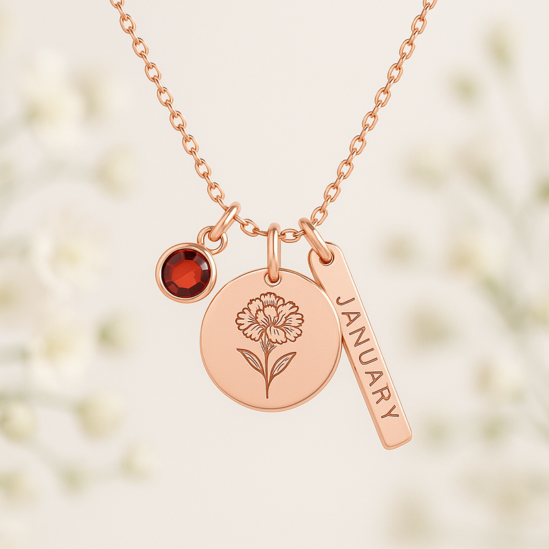 Dedicated Women's Gift Necklace Trends 2025: Custom Birth Flower & Birthstone Jewelry for Wholesale Growth