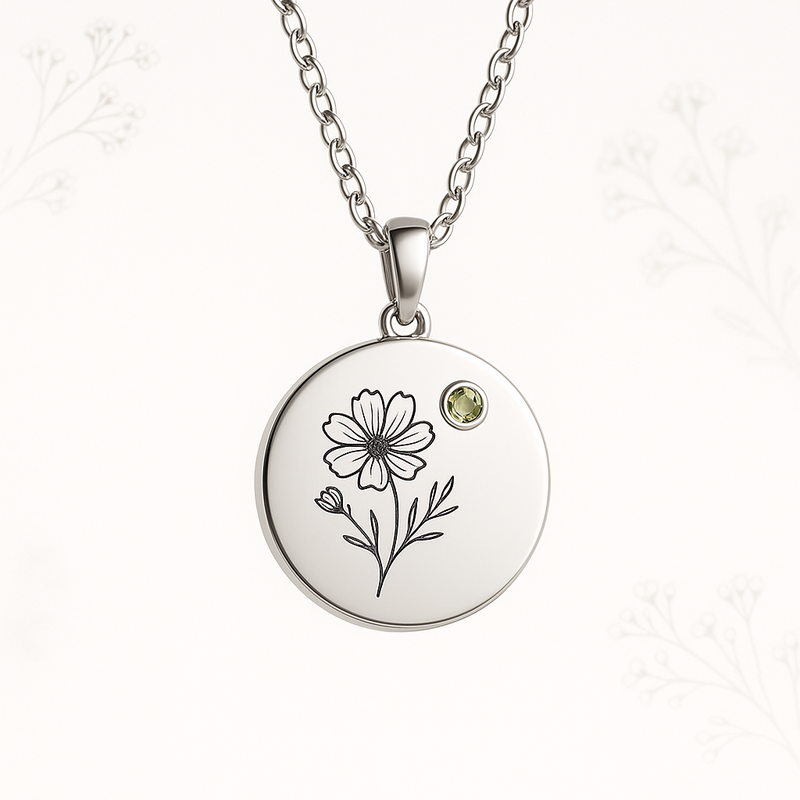 Boost B2B Sales with Custom Birth Flower Necklace with Birthstone: Low MOQ OEM/ODM Jewelry Solutions