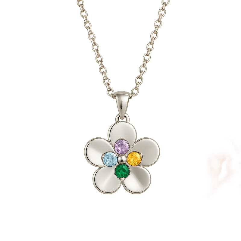 Custom Birthstone Flower Necklace: Boost Your Jewelry Business with Personalized Women’s Gift Jewelry at Low MOQ