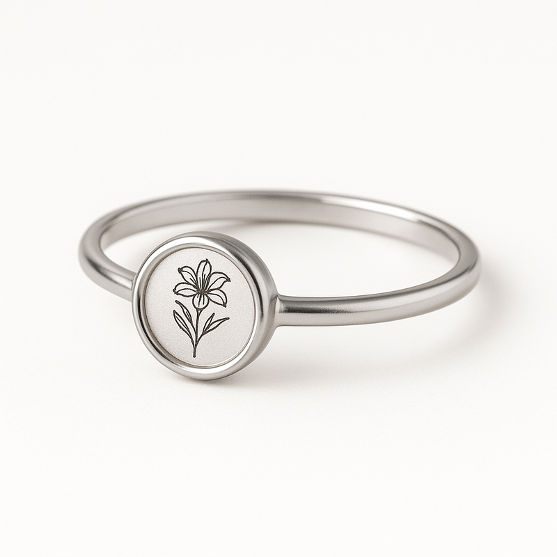 Boost Your Jewelry Brand with Dainty Keepsake Birth Flower Rings: Customized Stainless Steel Birth Flower Jewelry for Every Month