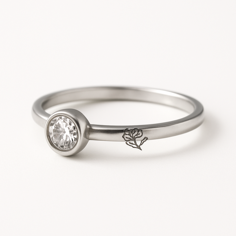 Dainty Keepsake Birth Flower Ring: Elevate Your Jewelry Brand with Personalized 12 Month Stainless Steel Rings