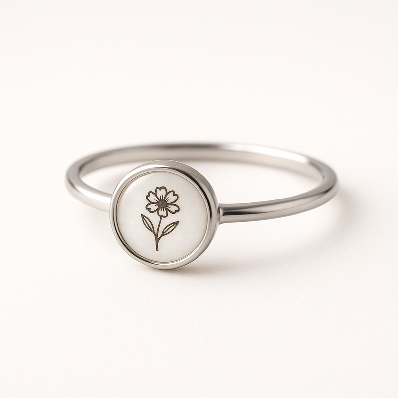 Dainty Keepsake Ring: Unlocking Customization Potential with Birth Flower and 12-Month Stainless Steel Rings for Jewelry Businesses