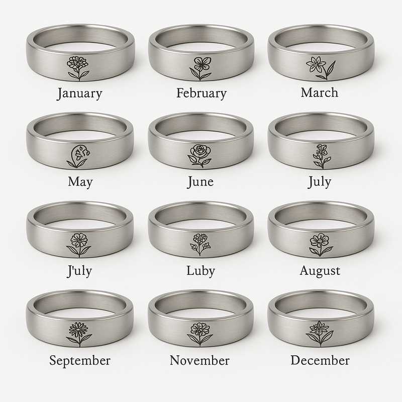 Seasonal Charm: Custom Stainless Steel Birth Flower Rings for Every Occasion - Featured Image