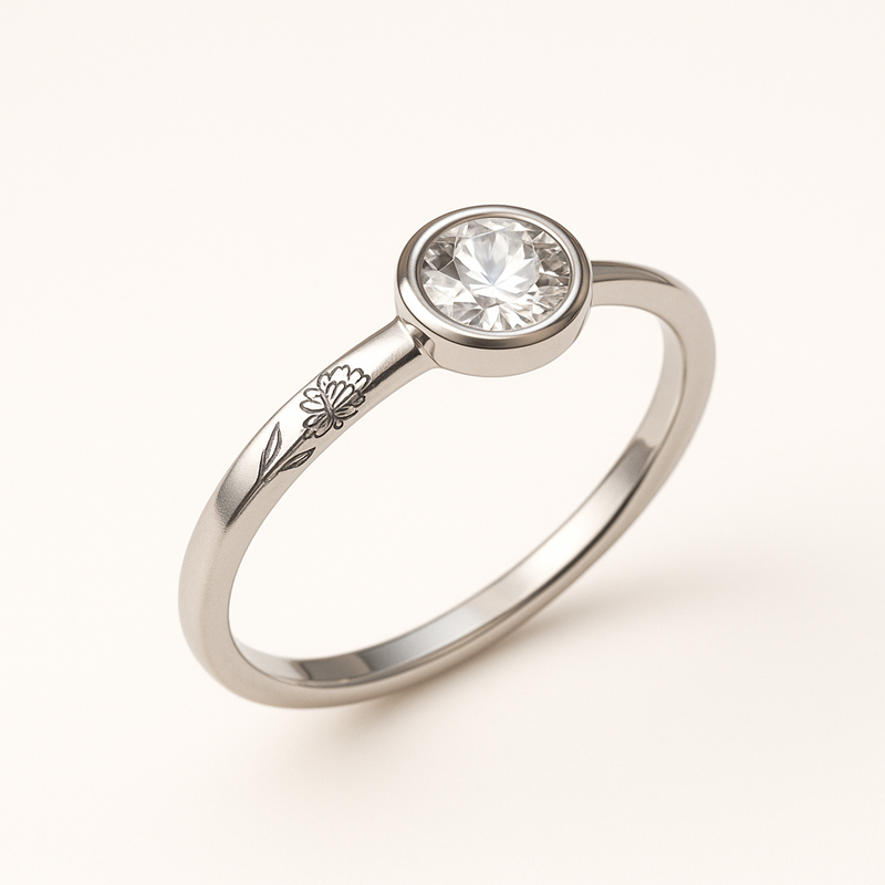 Dainty Keepsake Customized Birth Flower Ring: The Trendy Personalized 12 Month Stainless Steel Flower Ring for Wholesale Jewelry Brands