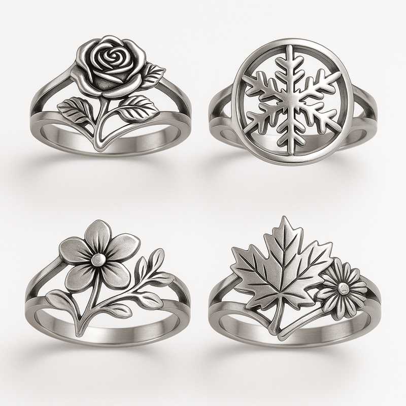 Seasonal & Holiday-Themed Custom Birth Flower Rings for B2B Collections - Featured Image