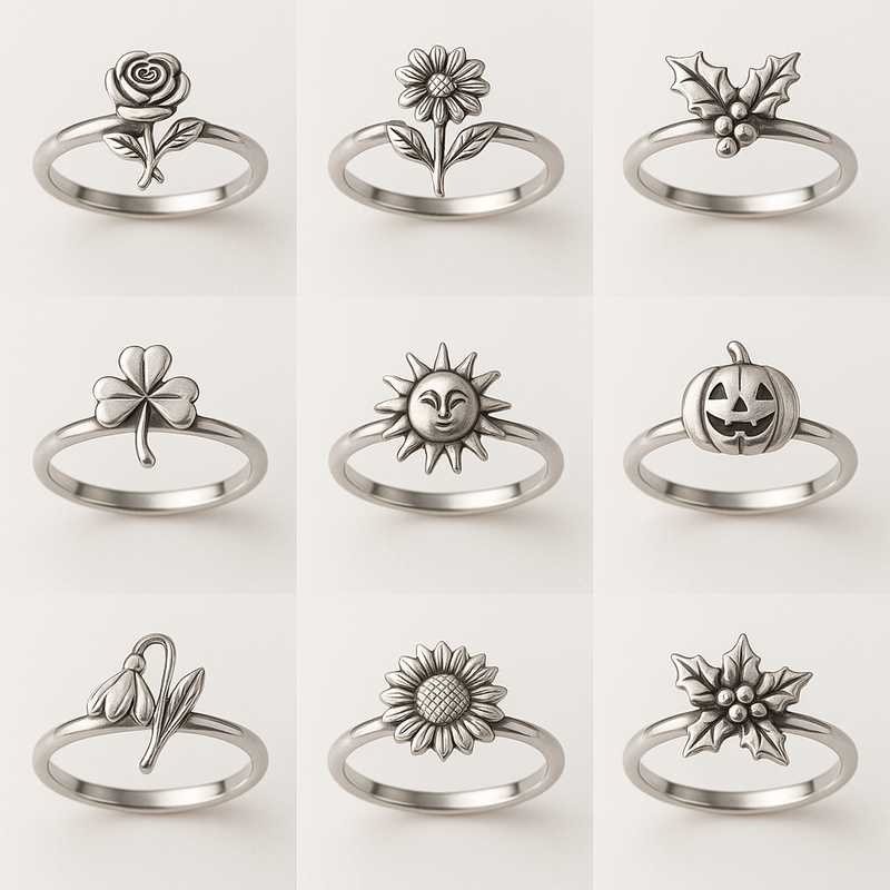 Festive & Seasonal Birth Flower Rings for OEM/ODM Collections - Featured Image