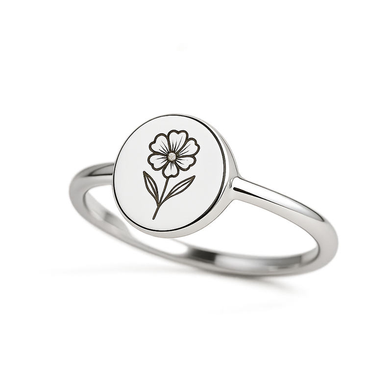 Dainty Birth Flower Ring Trends for 2025: Customized Stainless Steel Keepsake Rings for Wholesale Growth