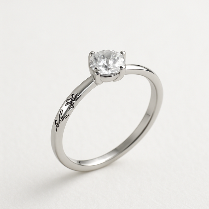 Dainty Keepsake Birth Flower Ring: The Perfect 12-Month Customized Stainless Steel Ring for Personalized Jewelry Businesses
