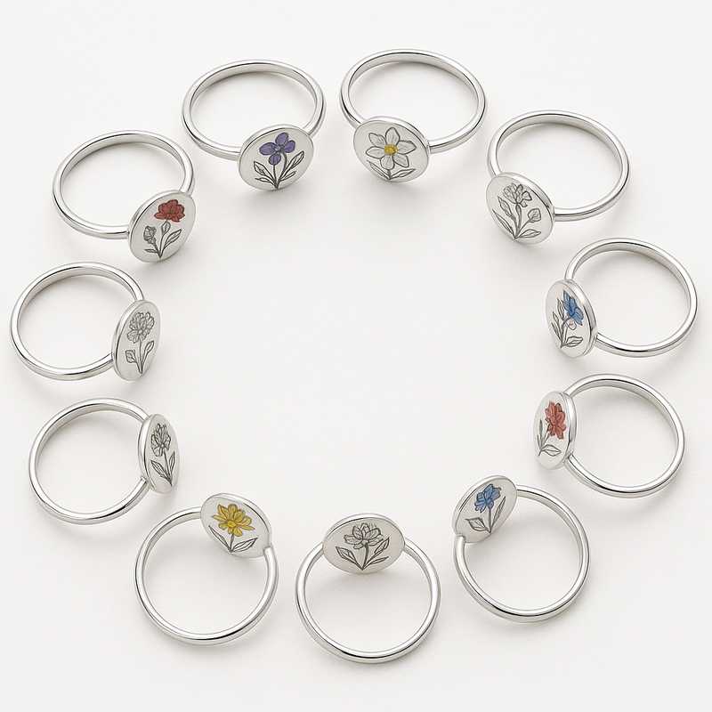 Festive & Seasonal Birth Flower Rings for B2B Custom Jewelry - Featured Image