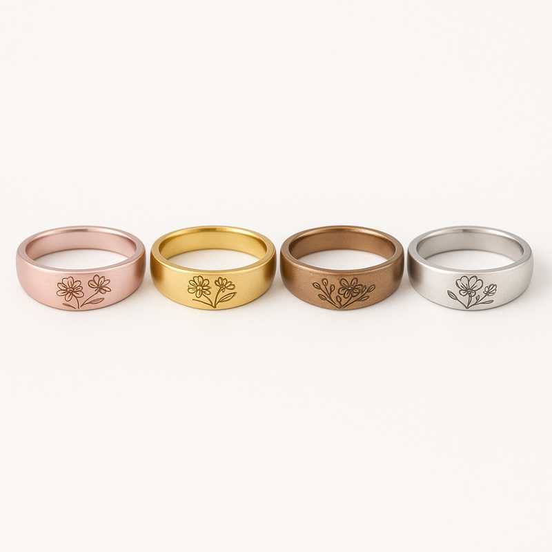 Seasonal OEM Birth Flower Ring Designs