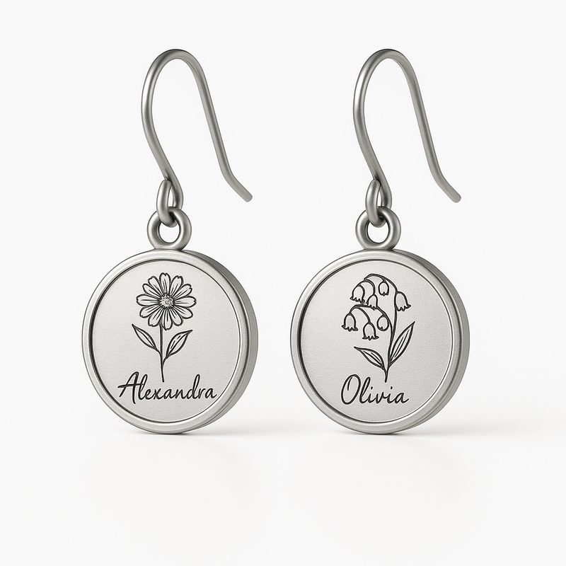 Custom Stainless Steel Birth Flower Earrings: The Growing Trend of Personalized Birth Month Floral Dangle Earrings for Jewelry Brands