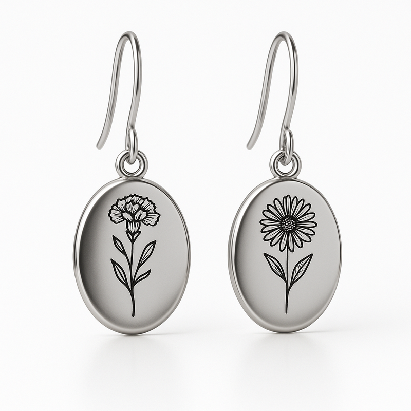 Custom Stainless Steel Birth Flower Earrings: OEM/ODM Floral Drop Dangle Designs for Wholesale Growth