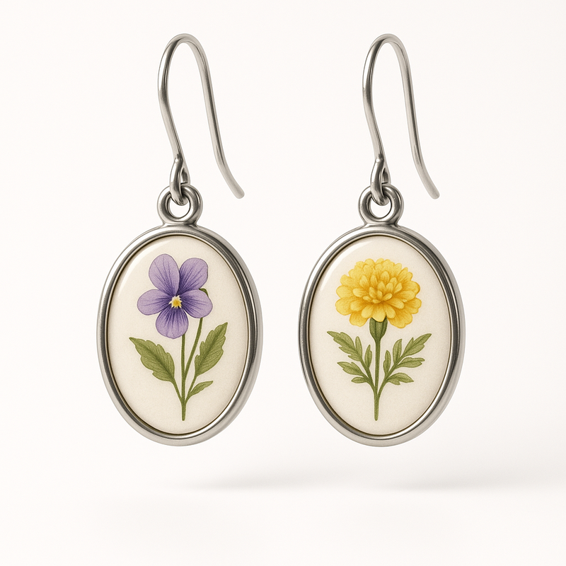 Boost Your Business with Custom Stainless Steel Birth Flower Earrings: Wholesale Options for Birth Month Floral Drop Earrings and Personalized Floral Dangle Earrings