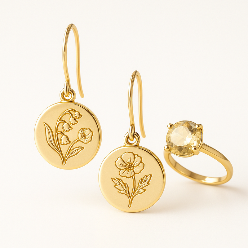 Custom Gold Birth Flower Earrings: A Growing Trend in Stainless Steel Floral Drop Earrings and Birth Month Dangle Earrings for Wholesale Jewelry Manufacturers