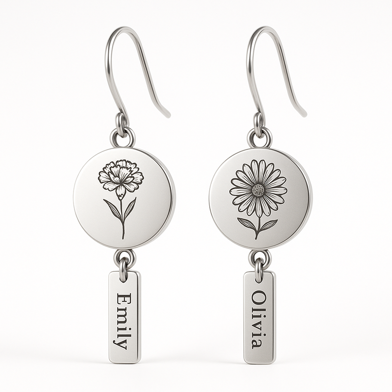 Custom Stainless Steel Birth Flower Earrings Manufacturing: Wholesale Personalization, Low MOQ, and Design Services for Business Growth