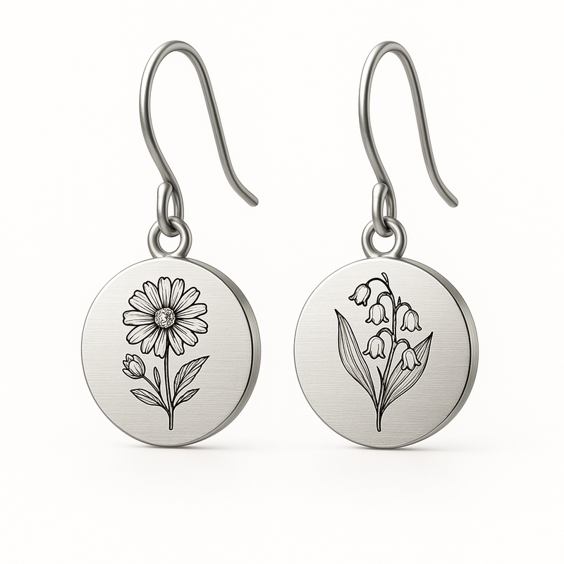 Custom Stainless Steel Birth Flower Earrings: OEM/ODM Solutions for Personalized Floral Drop Jewelry Wholesale