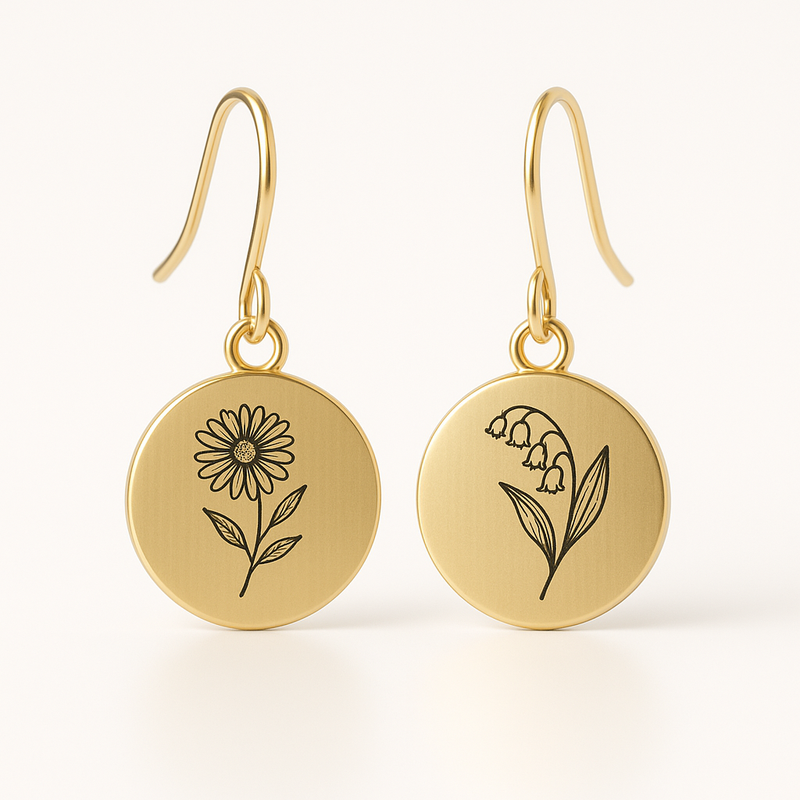 Custom Stainless Steel Birth Flower Earrings: A Trend in Personalized Gold Floral Dangle and Drop Designs for Wholesale Jewelry Manufacturing