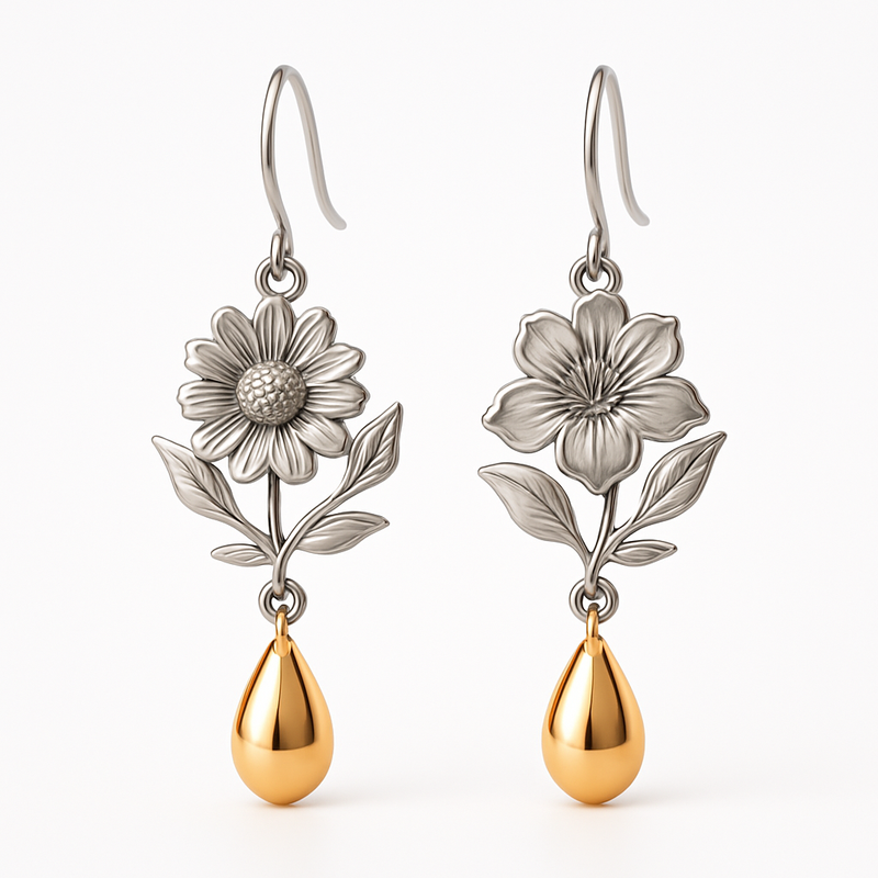 Custom Stainless Steel Birth Flower Earrings Manufacturing: Wholesale Gold Floral Drop & Birth Month Dangle Designs for Business Growth