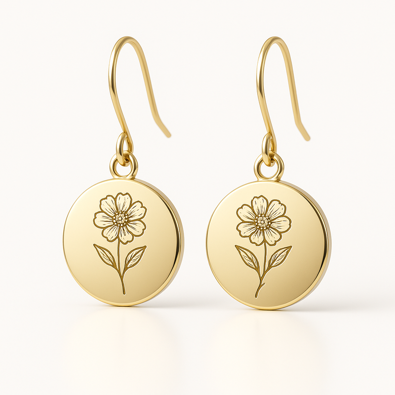 Custom Stainless Steel Birth Flower Earrings: Your Guide to Creating Gold Floral Drop Dangle Earrings for the Birth Month Jewelry Market