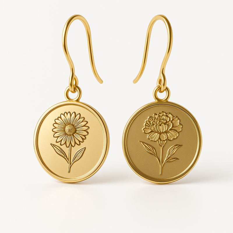 Custom Stainless Steel Birth Flower Earrings Manufacturing: Wholesale Gold Floral Drop Dangle Designs for Business Growth