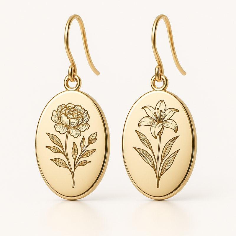 Custom Stainless Steel Birth Flower Earrings: Boost Your Jewelry Business with Gold Floral Drop Dangle Earrings and Birth Month Floral Designs