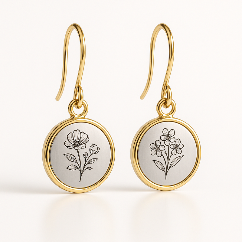 Unlocking the Potential of Custom Stainless Steel Birth Flower Earrings for Wholesale Jewelry Businesses: Gold Floral Drop & Birth Month Designs