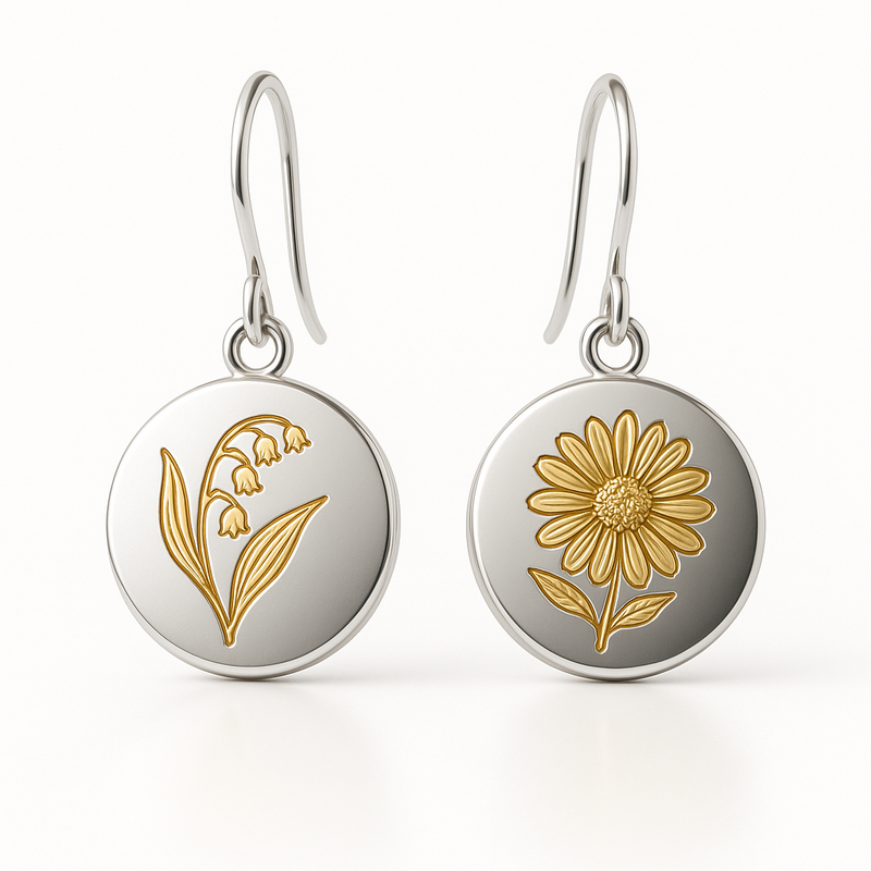 Custom Stainless Steel Birth Flower Earrings: A Growing Trend for Personalized Jewelry Businesses with Gold Floral Drop Earrings and Birth Month Designs