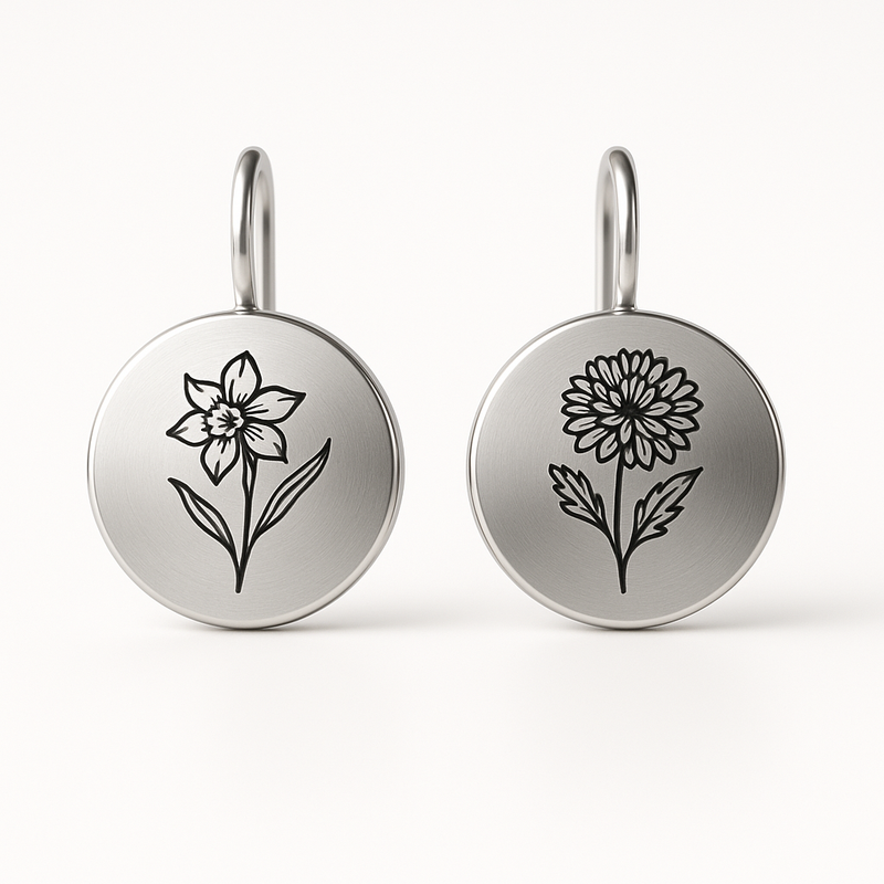 Custom Stainless Steel Birth Flower Earrings: Boost Your Jewelry Brand with Floral Stud Earrings by Birth Month and Personalized Designs