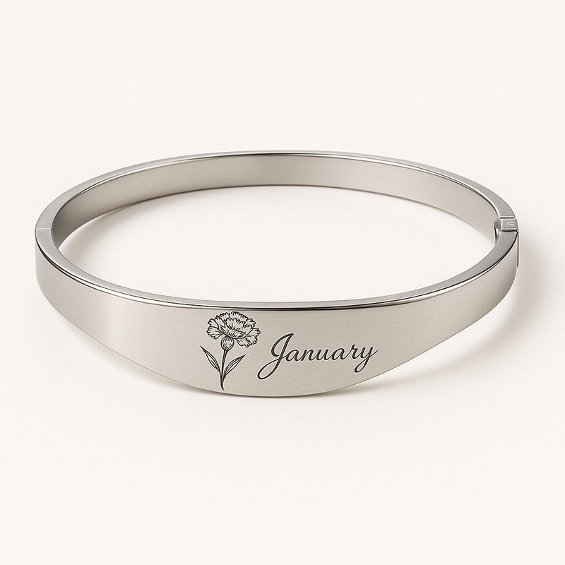 Custom Stainless Steel Birth Flower Bracelet: A Personalized Floral Birth Month Bracelet for Wholesale Customization and Business Growth