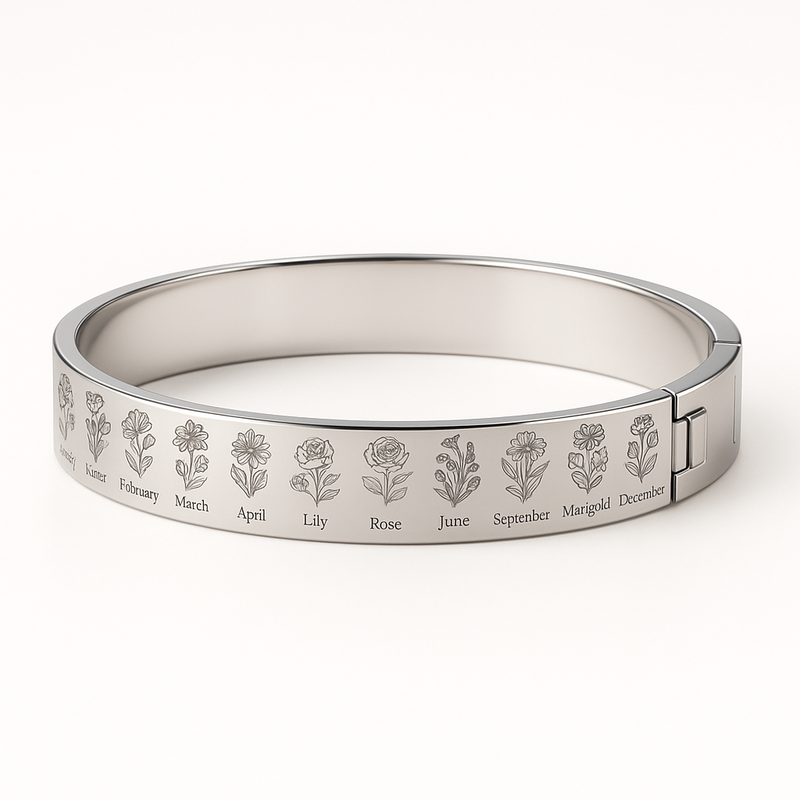 Boost Your Business with Custom Stainless Steel Birth Flower Bracelets: Personalized Floral Designs for Birthday Month Jewelry