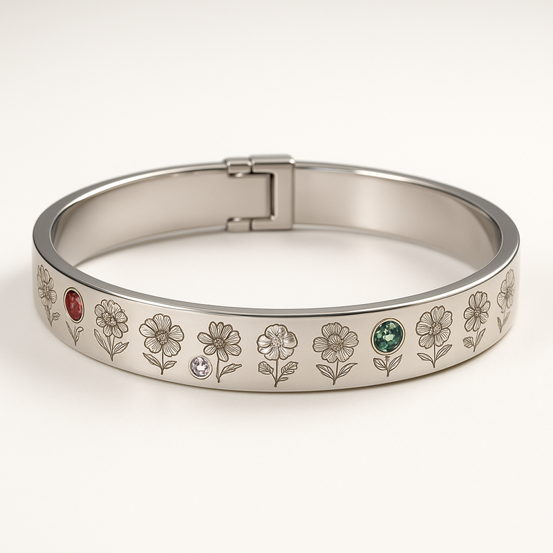 Boost Your Jewelry Business with Custom Stainless Steel Birth Flower Bracelets and Personalized Floral Birthstone Designs