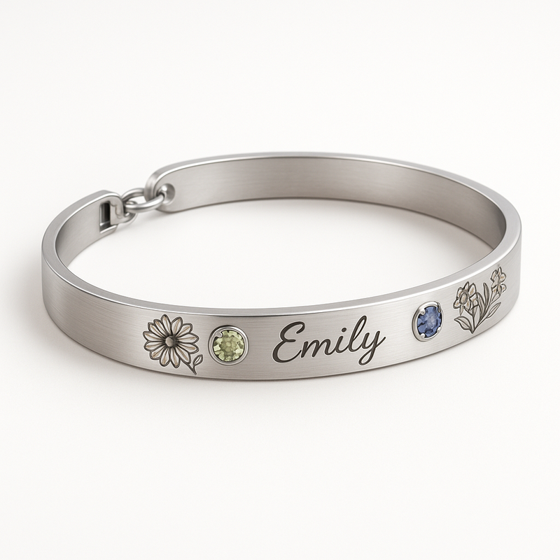 Boost Your Jewelry Business with Custom Stainless Steel Birth Flower Bracelets and Personalized Birthstone Designs