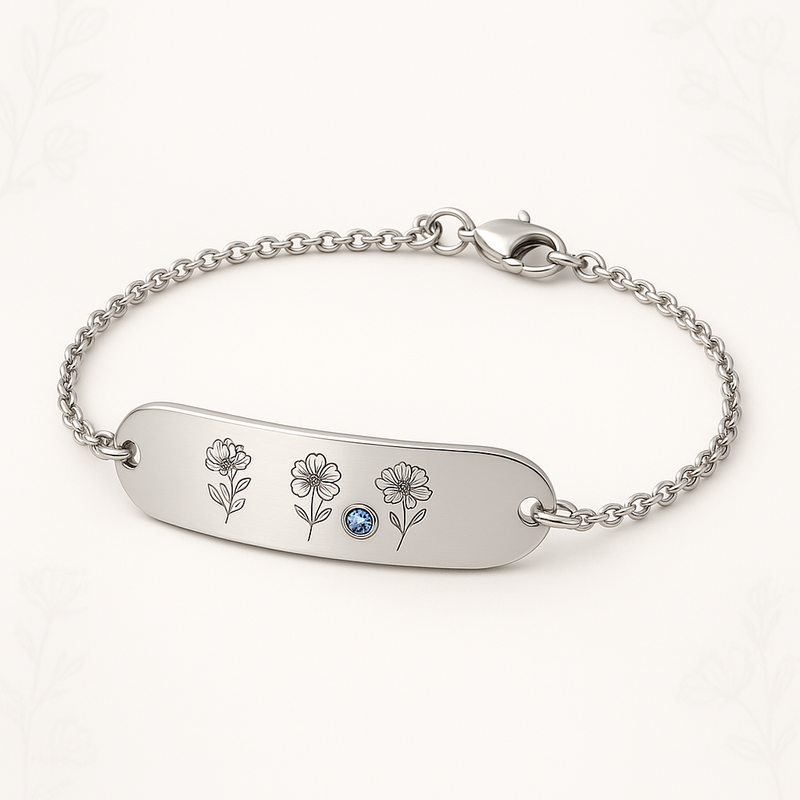 Elevate Your Jewelry Brand with Custom Stainless Steel Birth Flower Bracelets: OEM/ODM Manufacturing for Personalized Floral Birthstone Designs