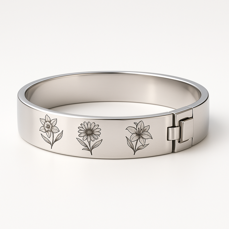 Custom Stainless Steel Birth Flower Bracelet: A Trend in Personalized Floral Jewelry for Birthdays & Wholesale Manufacturing