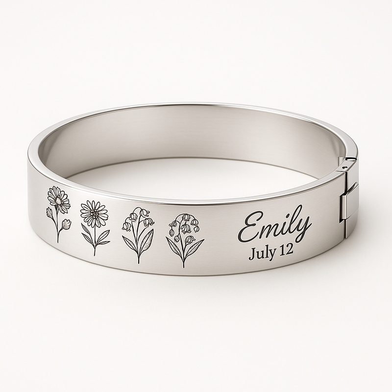Boost Your Jewelry Brand with Custom Stainless Steel Birth Flower Bracelets and Personalized Floral Designs