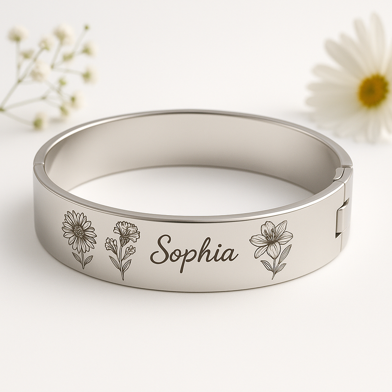 Custom Stainless Steel Birth Flower Bracelet: A Trendy and Personalized Option for Wholesale Jewelry Manufacturers