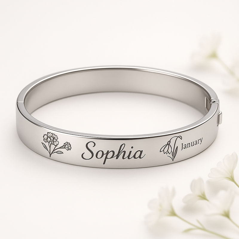 Custom Stainless Steel Birth Flower Bracelet: Personalized Floral Designs for Business Growth and Customization Opportunities