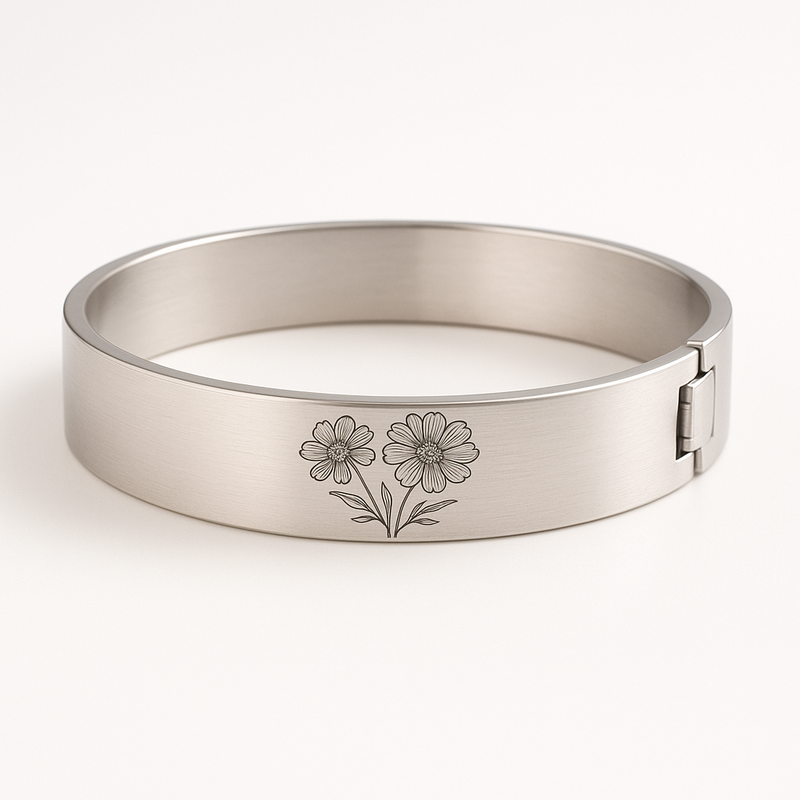 Custom Stainless Steel Birth Flower Bracelet Trends: OEM/ODM Opportunities for Personalized Floral Birth Month Bracelet Manufacturing