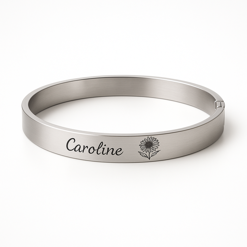 Custom Stainless Steel Birth Flower Bracelet: A Perfect Choice for Personalized Floral Birthstone Jewelry Manufacturing