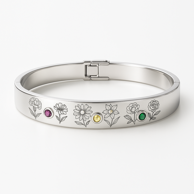 Custom Stainless Steel Birth Flower Bracelet: A Growing Trend for Birthday Month Floral Bracelets and Personalized Floral Birthstone Bracelets