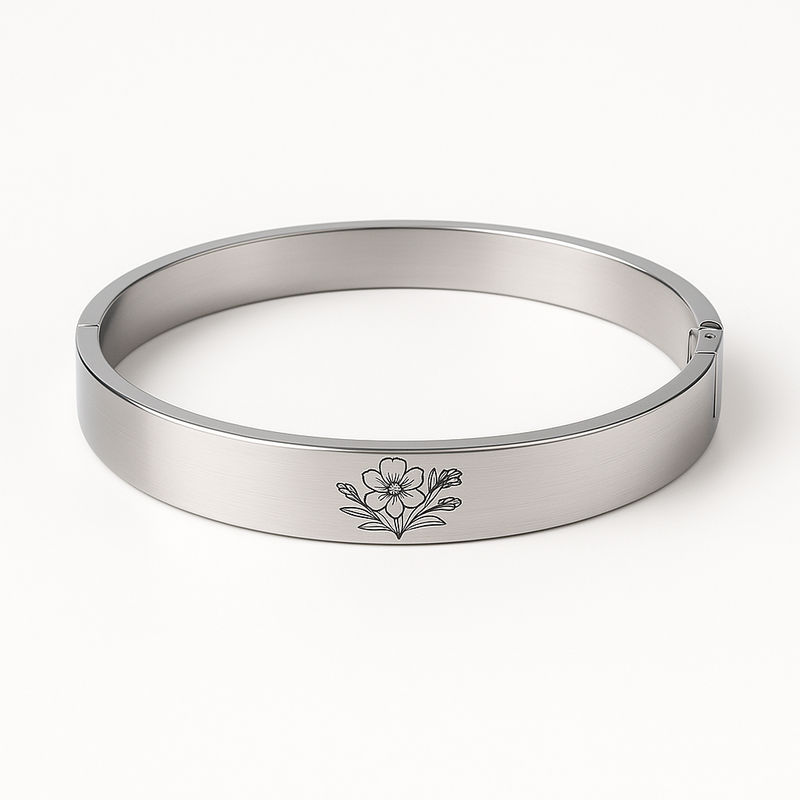 Custom Stainless Steel Birth Flower Bracelet Manufacturing: Boost Your Jewelry Brand with Personalized Floral Designs and Low MOQ Solutions