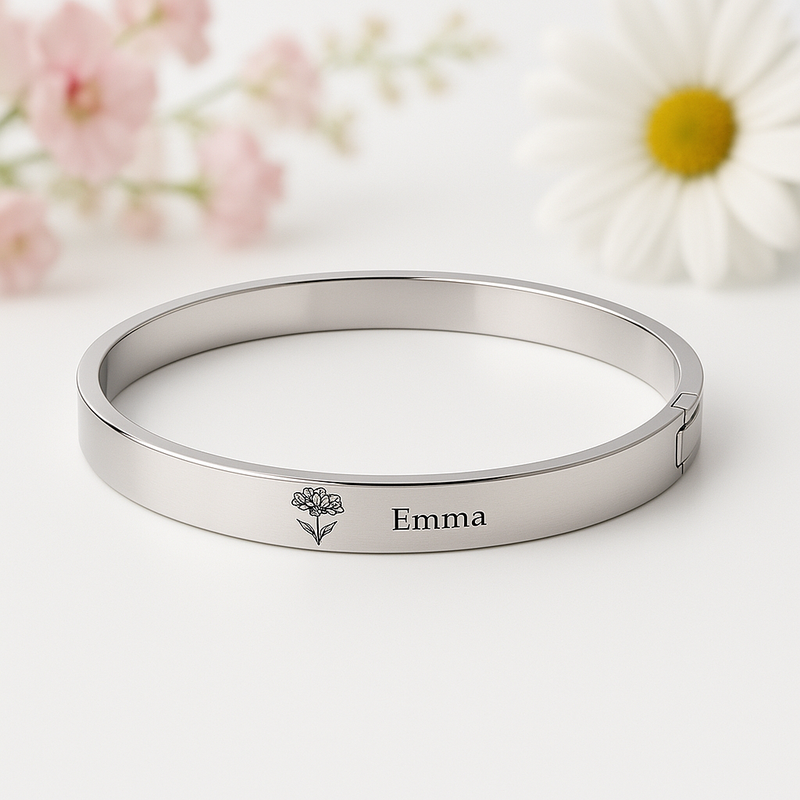 Custom Stainless Steel Birth Flower Bracelet Manufacturing: OEM/ODM Solutions for Personalized Floral Jewelry with Low MOQ 8 Custom Stainless Steel Birth Flower Bracelet Manufacturing: OEM/ODM Solutions for Personalized Floral Jewelry with Low MOQ